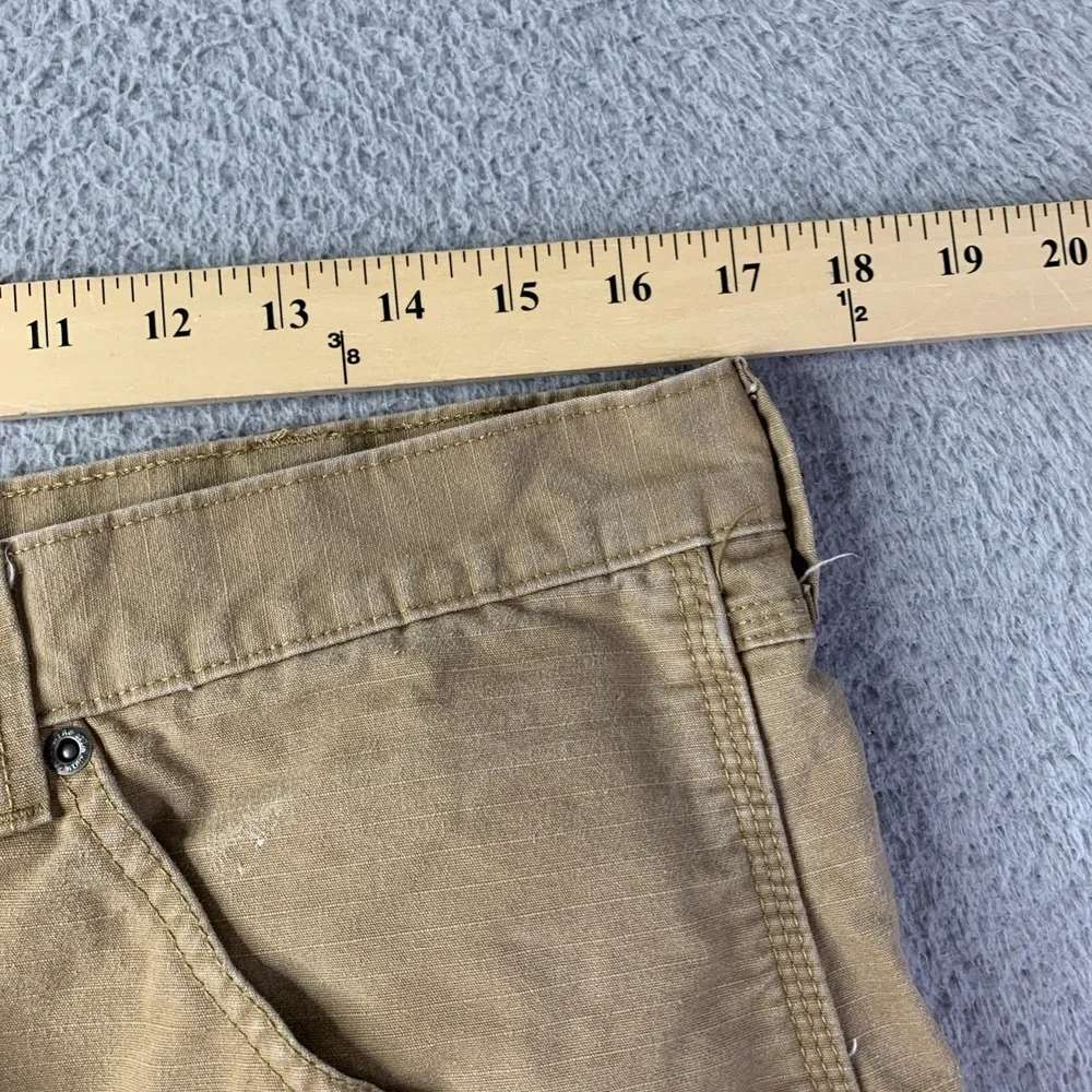 Wrangler Work Cargo Duck Canvas Pants Men's 34x30 Khaki Utility Double Knee